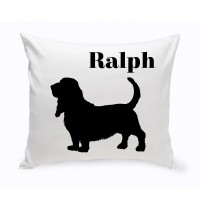 JDS Personalized Gifts Personalized Basset Hound Classic Silhouette Throw Pillow JMSI2526